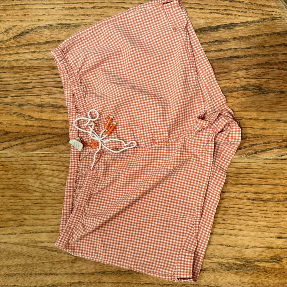 Vintage American Eagle Outfitters Orange Checkered Shorts